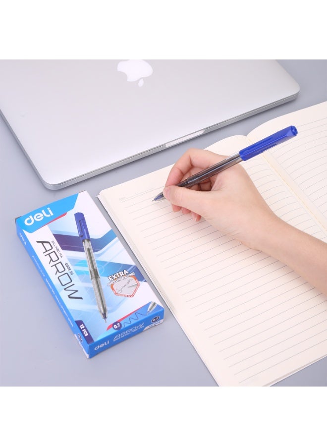 Deli 12-Piece Arrow Ballpoint Pen 0.7mm Blue Ink - Image 4